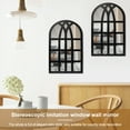 thumbnail image 6 of EUWBSSR 2Pcs Acrylic Rectangle Windowpane Mirror Wood Framed Mirror Wall Decor for Living Room Entryway Dining Room 44x26cm/44x22cm(Black, Arch), 6 of 11