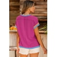 thumbnail image 3 of a.Jesdani T-Shirt Texturé Rose Vif avec Bordure Contrastée - Style Été Chaud!, 3 of 8