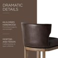 thumbnail image 5 of Maven Lane Hugo 26 Inch High Counter Height Barstool with Low Back in Walnut Finish with Marksman Saddle Vegan Leather Upholstered Seat, Set of 2, 5 of 6