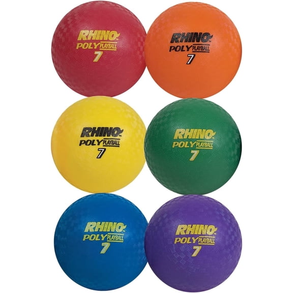 Champion Sports Rhino Poly Playground Ball Set (Multi, 7-Inch Diameter)