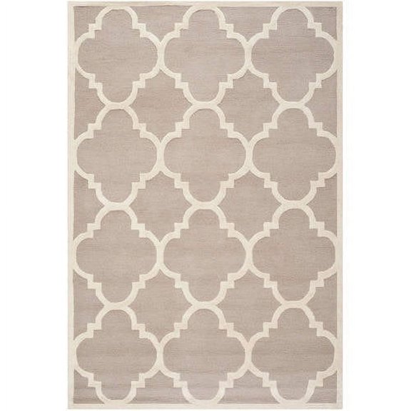 SAFAVIEH Cambridge Justine Geometric Quatrefoil Wool Area Rug, Beige/Ivory, 5' x 8'