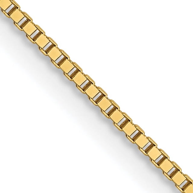 14k Yellow Gold .7mm Box Chain Necklace Pendant Charm