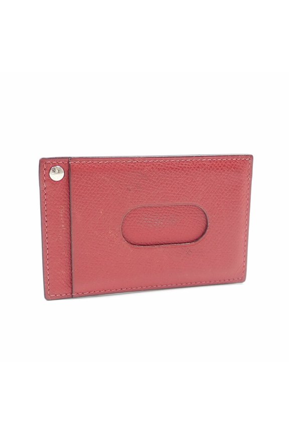 Pre-Owned Hermes Sellier Choo Card Case for Women, Red, Veau Epsom Leather, I Stamp, Circa...