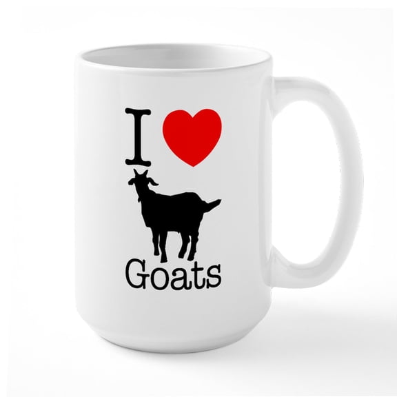 CafePress - I Heart Goats - 15 oz Ceramic Large White Novelty Mug