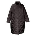 thumbnail image 4 of ZHOUCHANKIDS Elegant Long Quilted With High Gloss Finish And Notched Collar For Women Winter Fashion Outerwear Cozy Layering Brown XXXL, 4 of 4