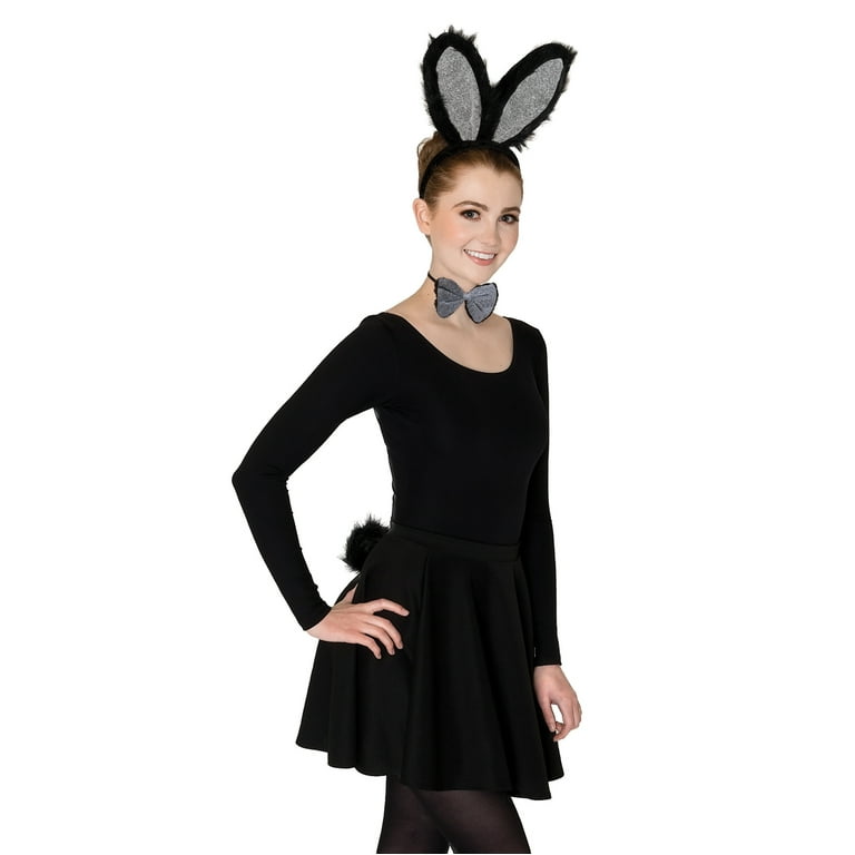 Black Bunny Kit, 3pc, Halloween Costume Accessory for Adults, by Way to Celebrate