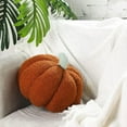 thumbnail image 4 of 2 Pcs Pumpkin Throw Pillow, 3D Pumpkin Shaped Pillow for Fall Decorative Halloween (White, Brown), 4 of 7
