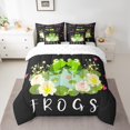 thumbnail image 2 of YST Cartoon Frogs Comforter Sets Queen Size Cute Animal Bed in a Bag 7Pcs, Polyester, 1 Count, 2 of 5