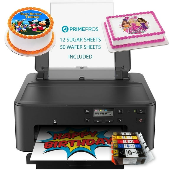 EdibleThingz Cake Decorating Printer Edible Image with Ink Cartridges Wafer Paper and Sugar Sheets