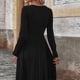 thumbnail image 2 of TaTaai Womens Casual A Line Dress with Pockets Long Sleeve Button Down Round Neck Flared Midi Length Soft Comfortable for Fall Daily Party Holiday Gift, 2 of 7