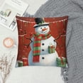 thumbnail image 2 of Creowell Snowman Pillow Cushion Covers Winter Decoration Zipper Closure 1PC 18x18in, 2 of 5