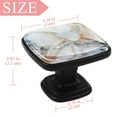thumbnail image 4 of 4 Pcs Square Cabinet Handle Drawer Pulls Marble Texture Knobs with Screws Furniture Office Cabinet Knob Decoration, 4 of 7