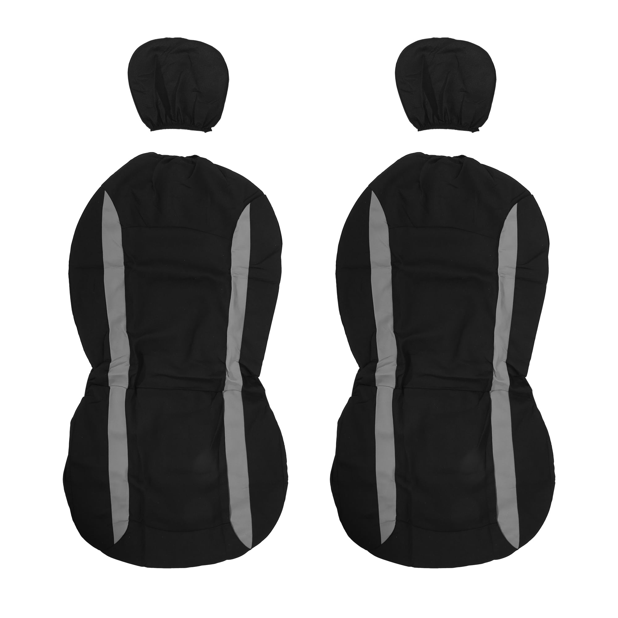 Unique Bargains 4Pcs Polyester Sponge Universal Interior Car Seat Covers Gray Black