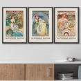 thumbnail image 3 of wall26 Framed Canvas Print Wall Art Set Alphonse Mucha Art Nouveau Women Posters Nature People Illustrations Fine Art Decorative Retro Portrait for Living Room, Bedroom, Office - 24"x36"x3, 3 of 5