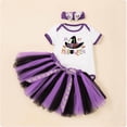 thumbnail image 2 of Afdoent Girls 3 Piece Outfit Cute Print Romper With Skirt Headband 3Pcs Clothes Sets For Party Outfits 3-6 Months, 2 of 4