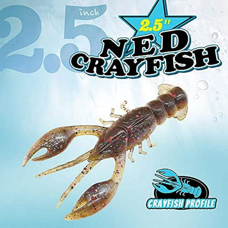 Ned-Rig-Baits-Kit-35 Piece-Crawfish-Bass-Soft-Plastic-Fishing