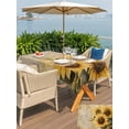 thumbnail image 6 of 60x102 Inch Outdoor Tablecloth with Umbrella Hole Zipper Rectangle Sunflower Rectangular Tablecloths Outside Waterproof Welcome Retro Summer Botanical Pastoral Patio Table Cover for Picnic Party, 6 of 8