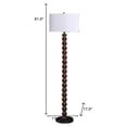 thumbnail image 3 of 61" Dark Cherry Black Faux Wood Bubble Floor Lamp With White Drum Shade, 3 of 7
