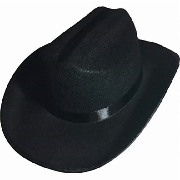 Rhode Island Novelty Black Cowboy Felt Hat Youth Size, One Per Order