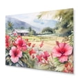 thumbnail image 2 of Designart "A Symphony of Pink and Green in Hibiscus Flowers II" Floral Metal Art Living Room, 2 of 5
