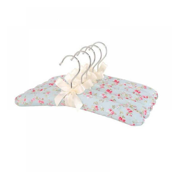 15 inches Satin Padded Hangers for Sweaters - Thick Padded Clothes Hangers for Women Clothing - Foam Fabric Coat Hangers (Pack of 5)