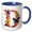 Blue/White, variant on 3drose, Pretty Floral Monogram Initial D, 15oz Mug