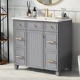 thumbnail image 6 of Harper & Bright Designs 36" Bathroom Cabinet Vanity with Sink Combo, Bathroom Storage Cabinet with Drawer and Doors, Gray, 6 of 14