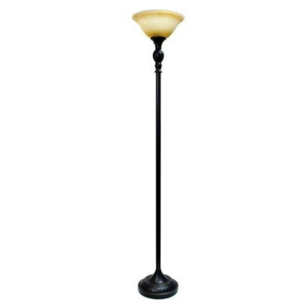 Light Torchiere Floor Lamp, Bronze Floor Lamp With Glass Shade