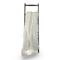 Lu home Chunky Cable Knit Blanket 70"x50", 6lbs - Salt; XXL Chunky Knit Chenille Blanket; Luxe Farmhouse Style Blanket; Oversized Throw Blanket, White Super Plush Blanket; Hand knit Blanket