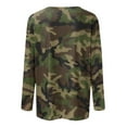 thumbnail image 5 of GIPQJK Women Camouflage Print Shirt 2024 Fall Graphic Long Sleeve Tops Scoop Neck Leisure Comfy T-Shirts,Light Brown 3XL, 5 of 5