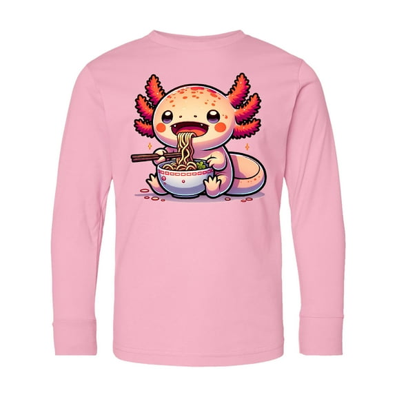 Inktastic Funny Axolotl Ramen Lover Long Sleeve Youth T-Shirt