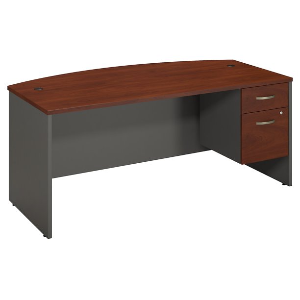 Bush Business Furniture Westfield 72W X 36D Bow Front Desk with 3/4
