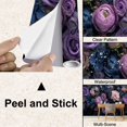 thumbnail image 4 of Peel and Stick Wallpaper Waterproof Roses Peonies Hydrangeas Bluish Leaves Layered Flower Arrangement Wall Mural Decor Self Adhesive and Removable 100in x 144in, 4 of 8
