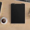 thumbnail image 4 of WFDC Top Spiral Notebook 8.3x5.6 Steno Notebook Top Spiral Notebook 60 Pages Top Bound Spiral Notebook Cover Inner Pocket,Spiral Notebook for Work Office Gift,A5 - Grid Paper - Black, 4 of 5