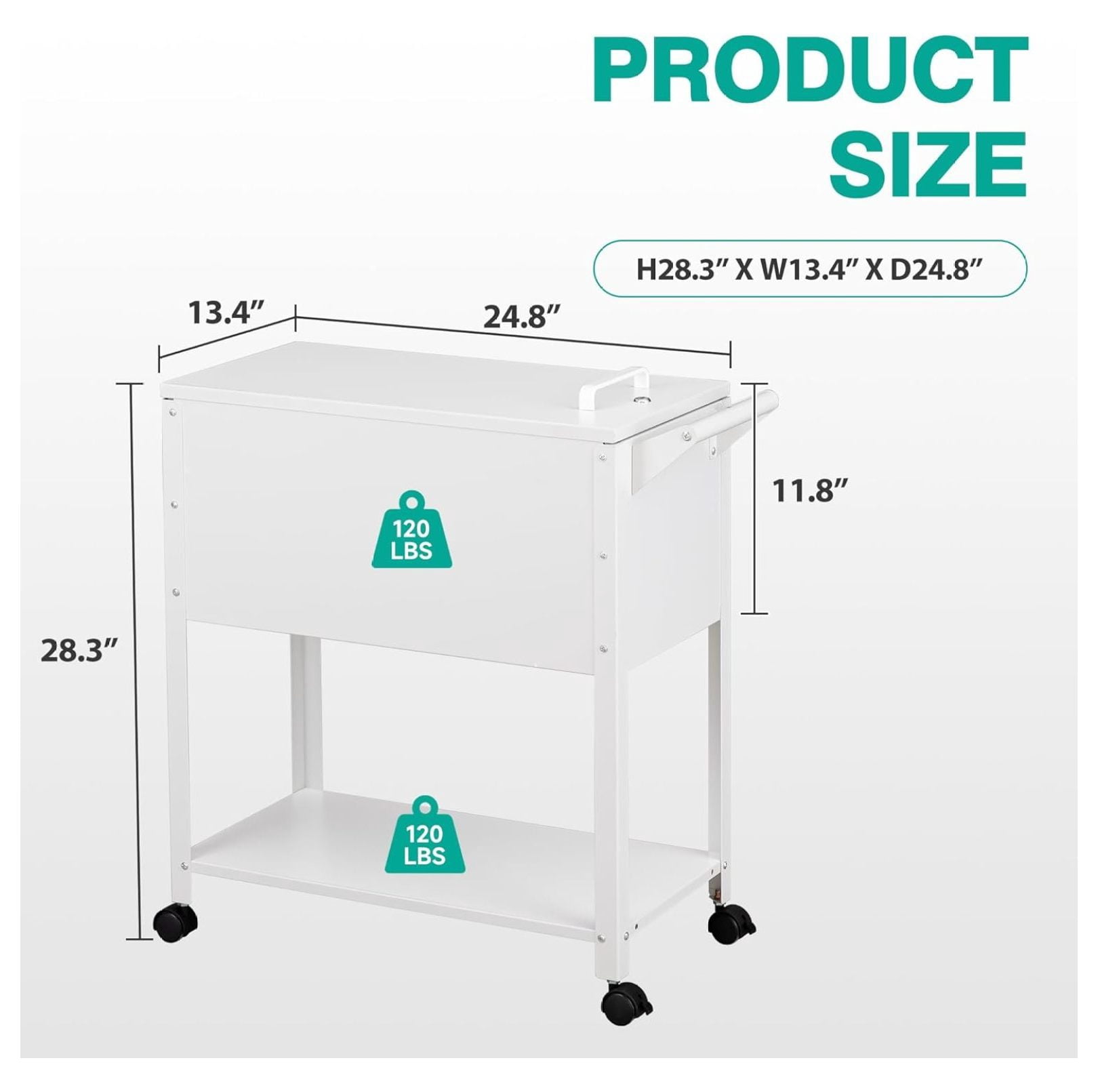 Rolling File Cart with Wheels Hanging Files,Rolling File Cabinet Organizer,Rolling Hanging File Folder Cart on Wheels,Metal Filing Cart,Fit A4/F4/Letter/Legal File for Home Office (White)