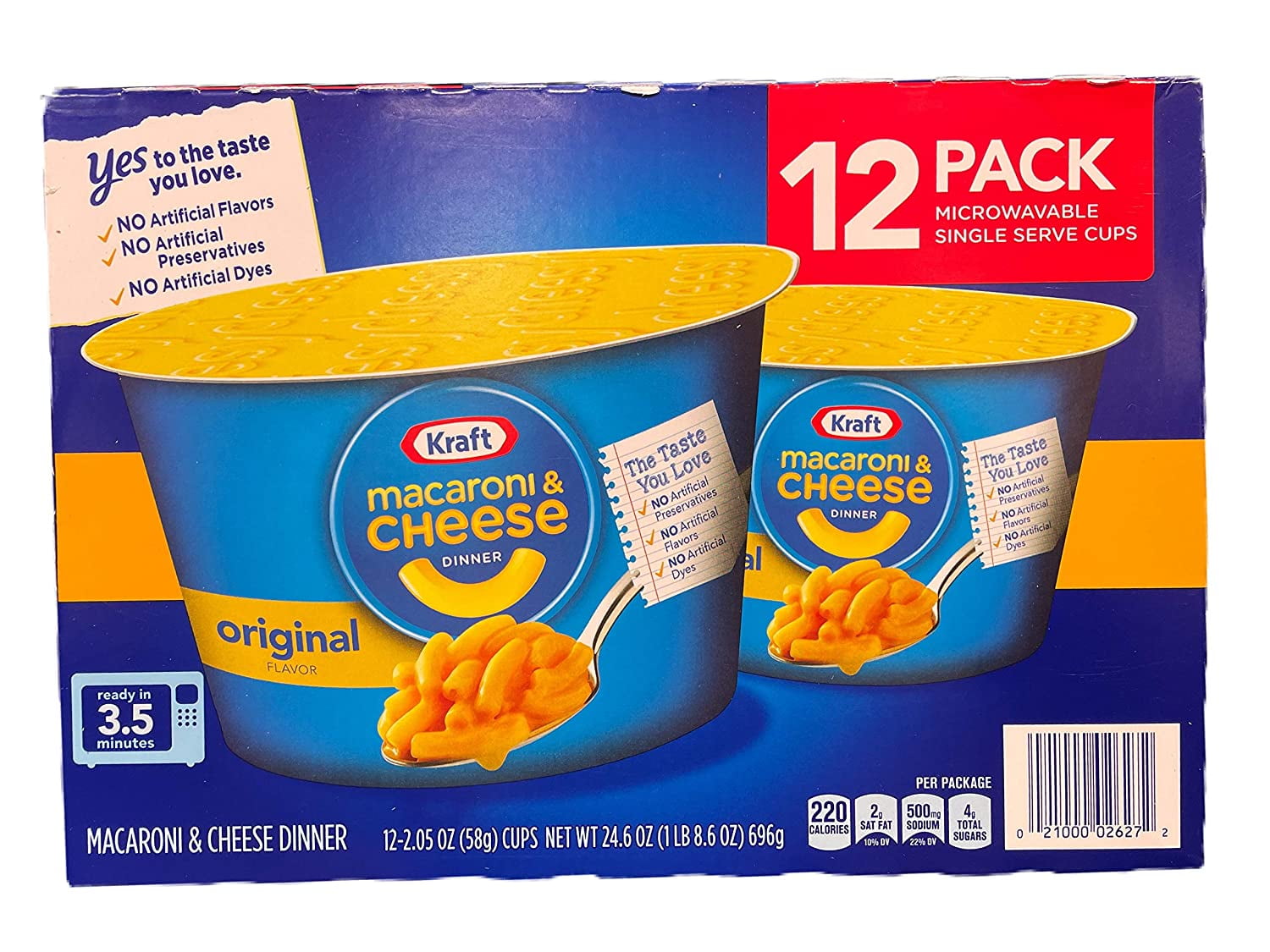 Kraft Macaroni & Cheese Dinner Original Flavor 122.05 OZ Cups