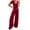 Red, variant on Riforla Womens Summer Short Sleeve Jumpsuits High Waist Low Cut Casual Scoop Neck Fit and Flare Long Pants Rompers Jumpsuits for Women Navy S