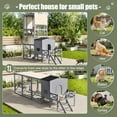 thumbnail image 4 of Outdoor Cat Enclosure with Play Platforms and Swing, Large Wooden Catio for Multiple Cats, Removable Waterproof Cover, UV Resistant, 2-Section Design, Gray, 4 of 9
