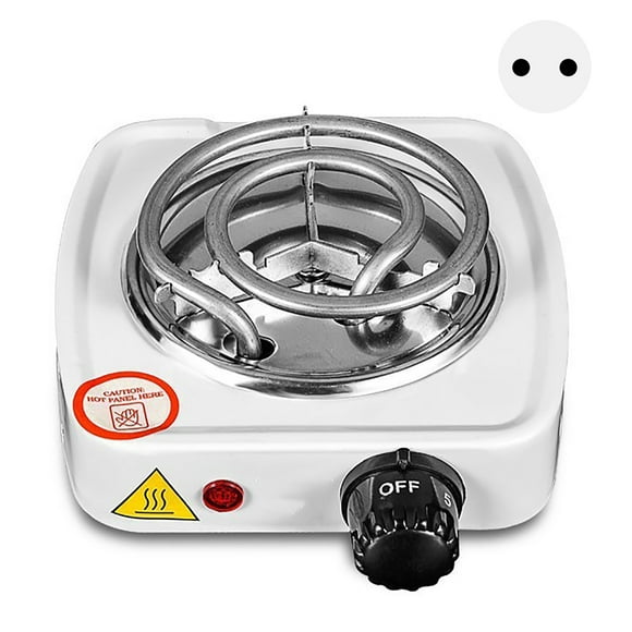 ZOUSSIQI Electric Single Burner 1000W Coil Cooktop White Overheat Protection Adjustable Versatile Portable Electric Stove for Kitchen EU Plug 220V JU316-50597