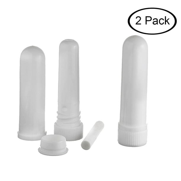 2 Pack of White Tube Aromatherapy Essential Oil Inhaler Sticks, Medical