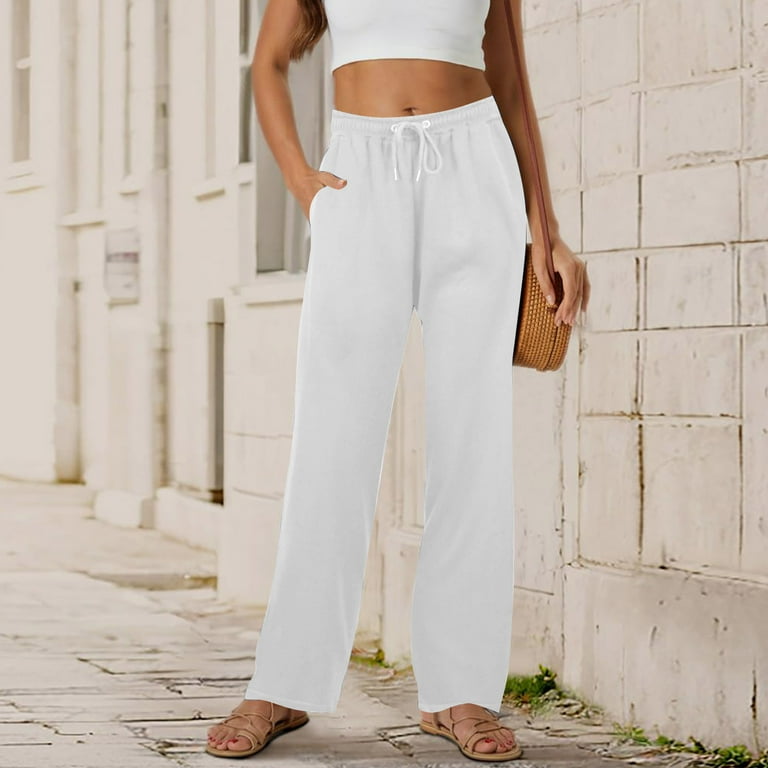 ATOYSOY Women's Loose Pants Fashion Relaxed Full Length Pants High