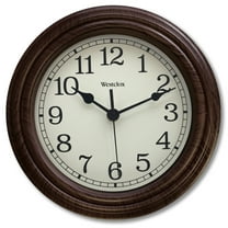 Westclox 10" Woodgrain Finish Distressed Dial Wall Clock