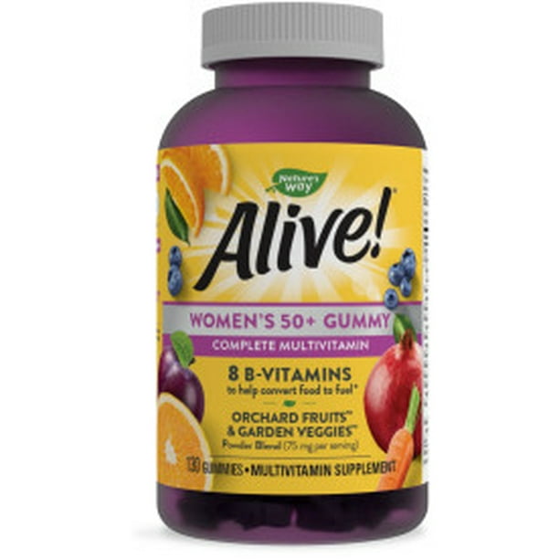 Alive! Women's 50+ Gummy Multivitamin, with Orchard Fruits & Garden