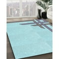 thumbnail image 3 of Ahgly Company Machine Washable Indoor Rectangle Transitional Blue Koi Blue Area Rugs, 7' x 10', 3 of 7