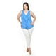 thumbnail image 4 of Blusa de chifon con escarolas Roman Fashion /Tallas Extras, 203 (Azul) azul 42, 4 of 5