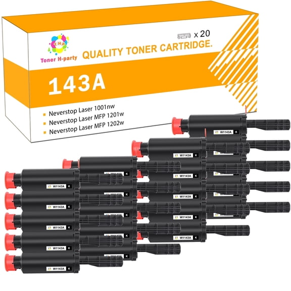 Toner H-Party Toner Cartridge Compatible for W1143A for Use with HP Neverstop Laser 1001nw 1201w 1202w Printer Ink (Black,20-Pack)