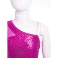 thumbnail image 6 of Alvivi Kids Girls Ballet Dance Outfits Shiny Metallic Crop Top with Booty Shorts Gymnastics Tracksuit Hot Pink 6, 6 of 7