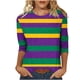 thumbnail image 3 of TaTaai Carnival Women's Casual Print Round Neck 3/4 Sleeve T-Shirt Loose Top Gift, 3 of 5