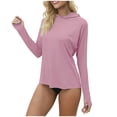 thumbnail image 2 of Womens Sun Protection Hoodies Long Sleeve Shirts Quick Dry Breathable Fishing Hiking Rash Guard Athletic Pullover Tops S-2XL, 2 of 6