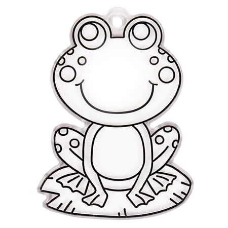 Hello Hobby Ready-to-Paint Frog Sun Catcher, Plastic Sun Catcher with Black Outlines, 2.95 in. x 4 in. x 0.15 in.